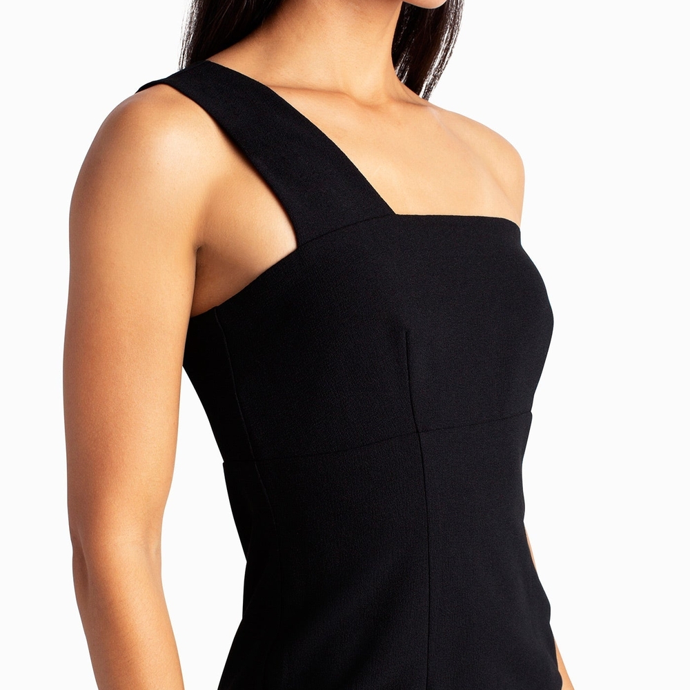 Nicole Miller Elegant Black One-Shoulder Dress